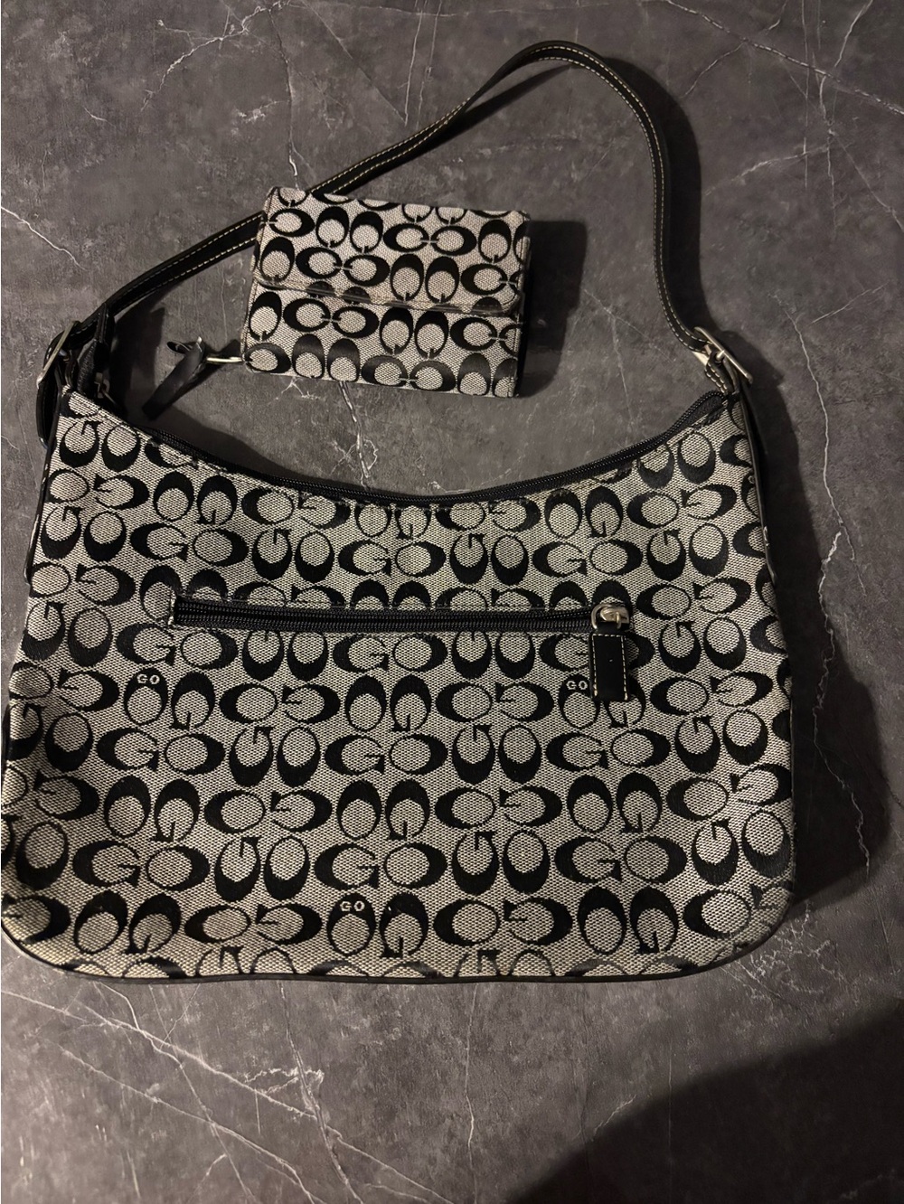 Black and White  Shoulder Bag with Card Holder